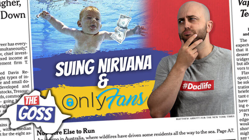 pete smissen, aussie english podcast, ian smissen, the goss, australia opinion, lean english podcast, australian podcast host, learn language podcast, learn english online course, man sues nirvana for child pornography,